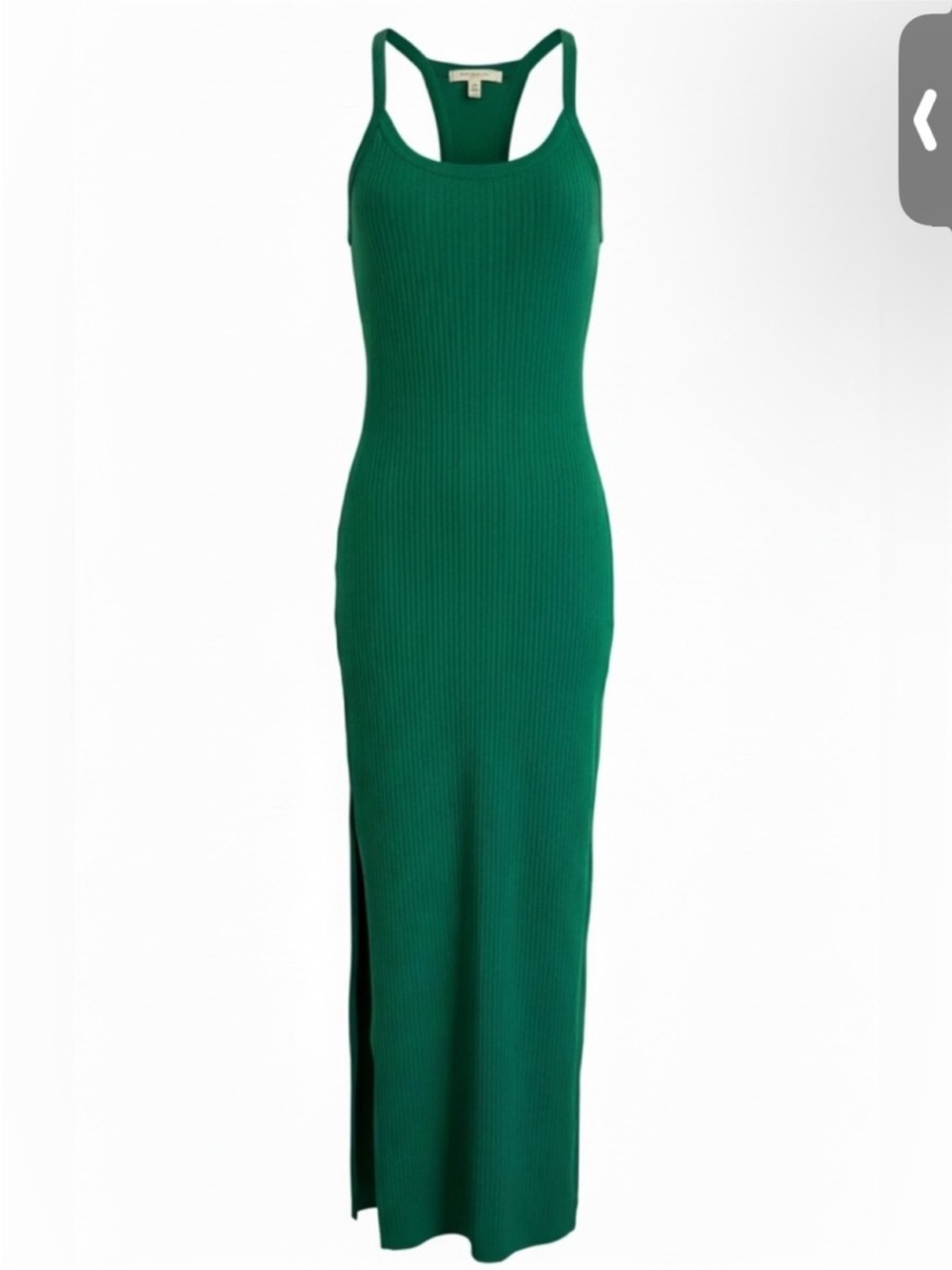 Meshki
Meshki Green Ribbed Knit Maxi Dress Racerback Side Slit Bodycon
Size Med